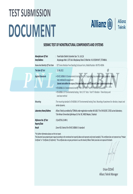 Seismic IEC 60068-3-3 ,60068-2-57 and 60068-2-6 Zone4