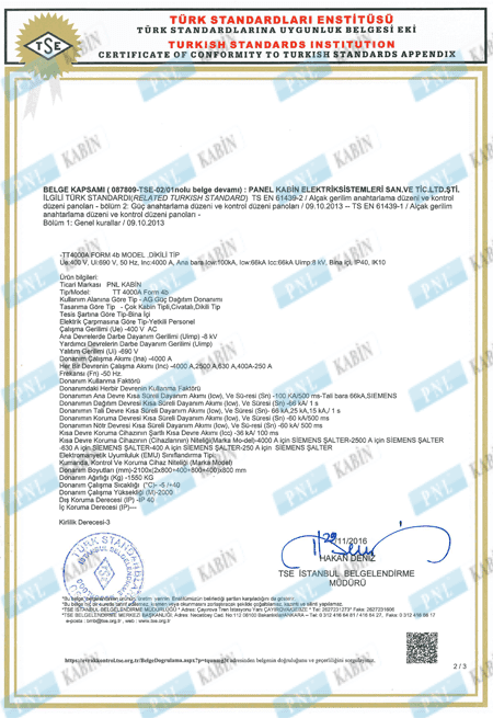 TSE IEC 61439-1-2 (Assembled Panels)-2