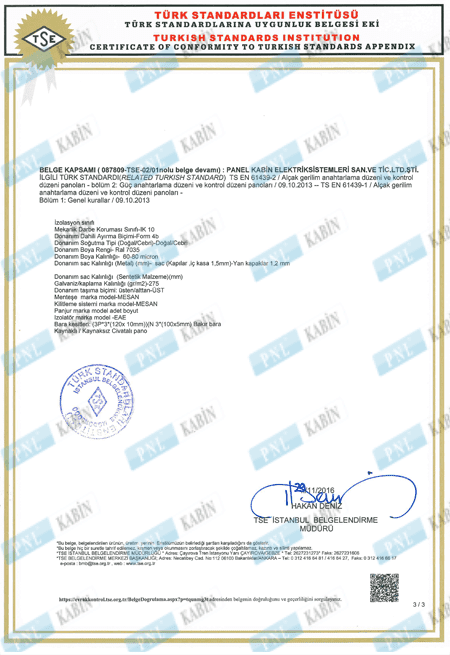 TSE IEC 61439-1-2 (Assembled Panels)-3